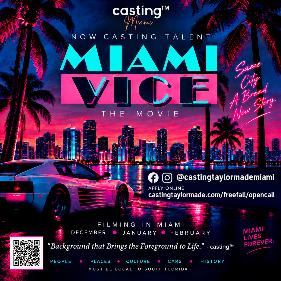 Miami Vice casting flyer